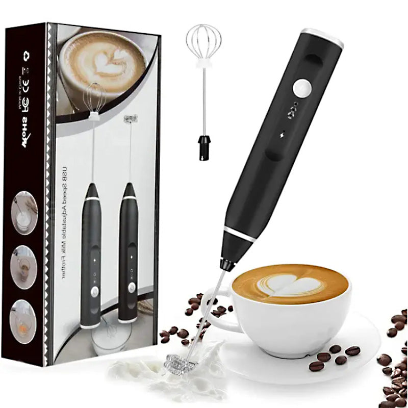 2-in-1 USB Rechargeable Milk Frother &amp; Egg Beater – 3-Speed Handheld Electric Foam Maker
